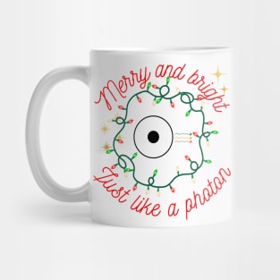 Merry and bright, just like a photon, Physics christmas Mug